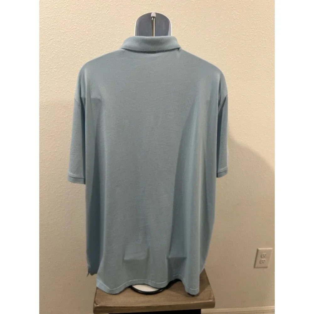 Polo Ralph Lauren Mens XXL Light Blue Classic Fit Pocket Polo Shirt Embroidered